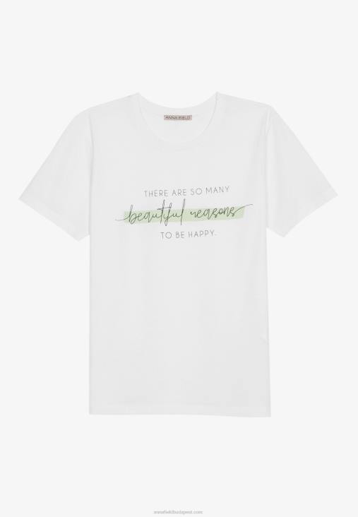Anna Field nők nyomtatott póló fehér RTVD239