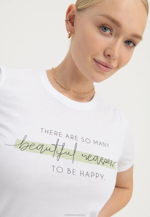 Anna Field nők nyomtatott póló fehér RTVD239