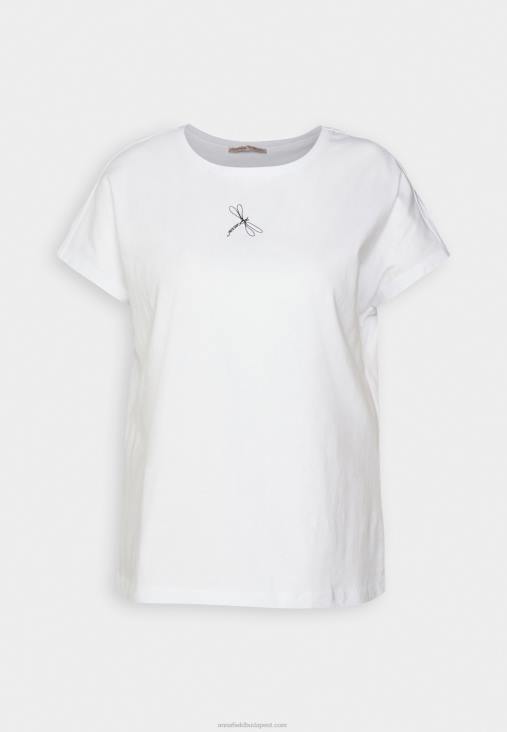 Anna Field nők nyomtatott póló fehér RTVD299