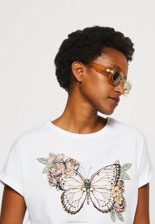 Anna Field nők nyomtatott póló fehér RTVD333