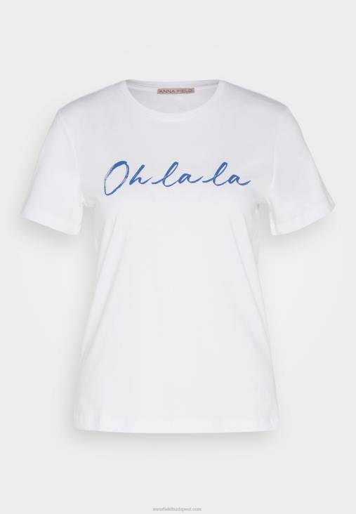 Anna Field nők nyomtatott póló fehér RTVD347