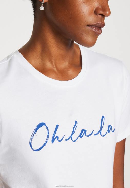 Anna Field nők nyomtatott póló fehér RTVD347