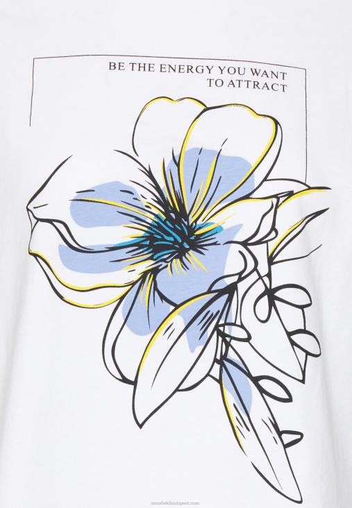 Anna Field nők nyomtatott póló fehér RTVD367