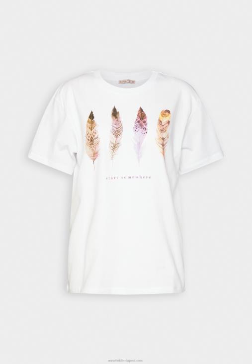 Anna Field nők nyomtatott póló fehér RTVD372