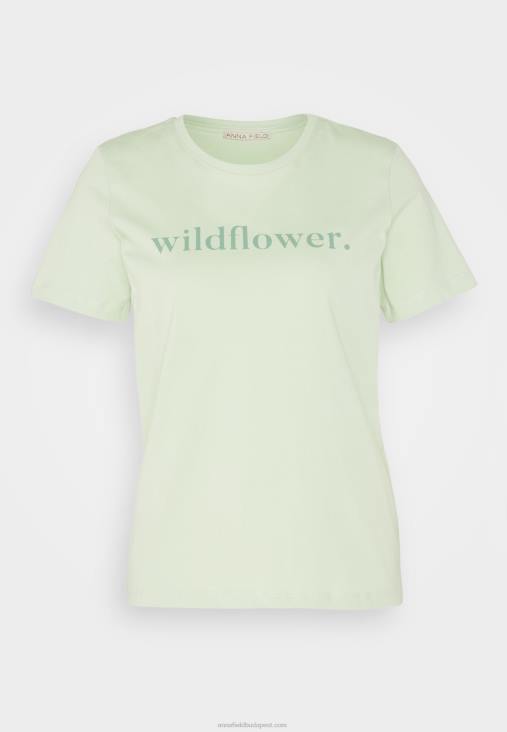 Anna Field nők nyomtatott póló zöld RTVD373