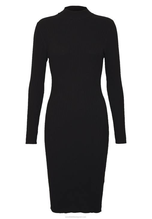 Anna Field nők crew ausschnitt bodycon ripp mini stricckleid shift ruha fekete RTVD204