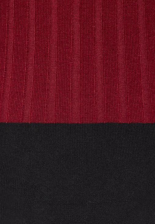 Anna Field nők crew ausschnitt ripp felső bodycon mini stricckleid shift ruha sötétvörös/fekete RTVD217