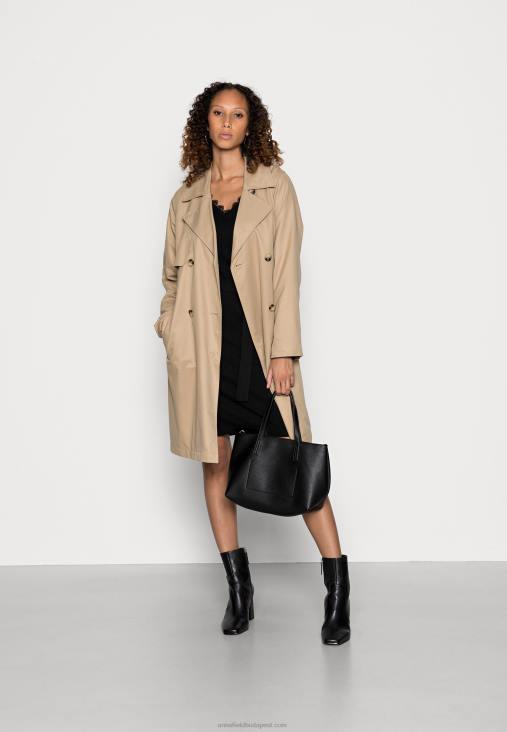 Anna Field nők csipke betét v nyakkivágással bő ruha pulóver ruha fekete RTVD227