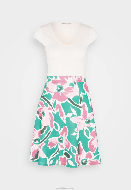 Anna Field nők farmer ruha fehér/zöld/rózsaszín RTVD68