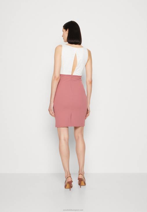 Anna Field nők jersey ruha fehér/rózsaszín RTVD36