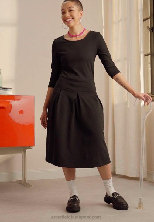 Anna Field nők jersey ruha fekete RTVD181