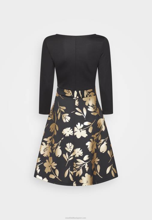 Anna Field nők jersey ruha fekete arany RTVD186