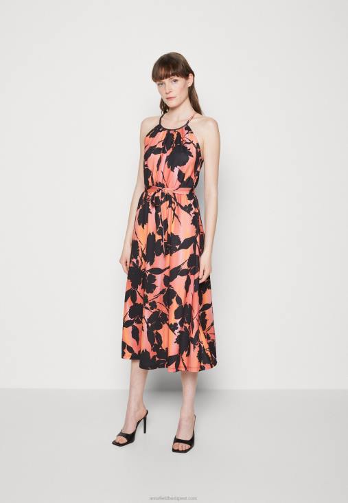 Anna Field nők jersey ruha fekete/narancs RTVD47