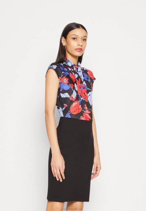 Anna Field nők jersey ruha fekete/piros/kék RTVD184