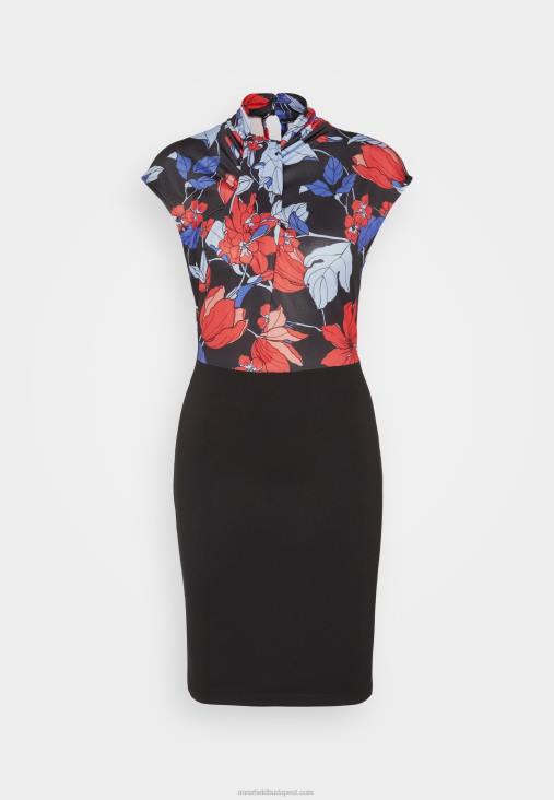 Anna Field nők jersey ruha fekete/piros/kék RTVD184