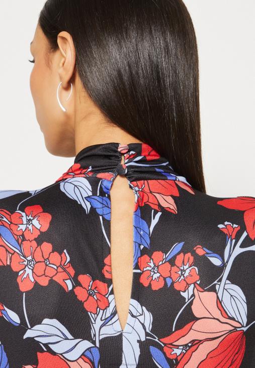 Anna Field nők jersey ruha fekete/piros/kék RTVD184