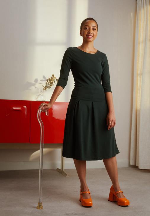 Anna Field nők jersey ruha sötétzöld RTVD190