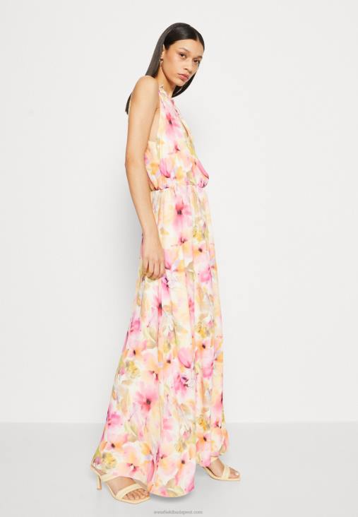 Anna Field nők maxi ruha fehér/rózsaszín RTVD223