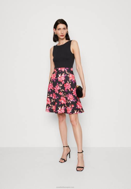 Anna Field nők nappali ruha fekete/piros/lila RTVD11