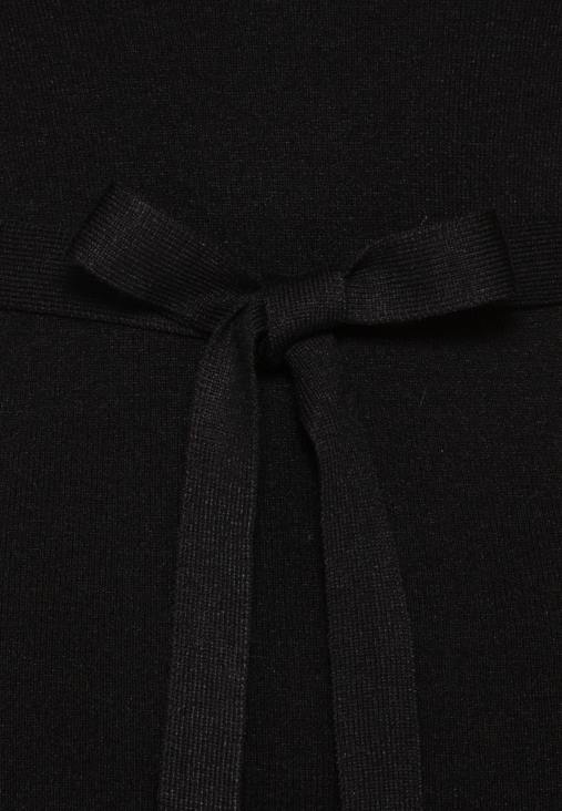 Anna Field nők rollkragen ripp mini stricckleid mit grtel jumper ruha fekete RTVD234