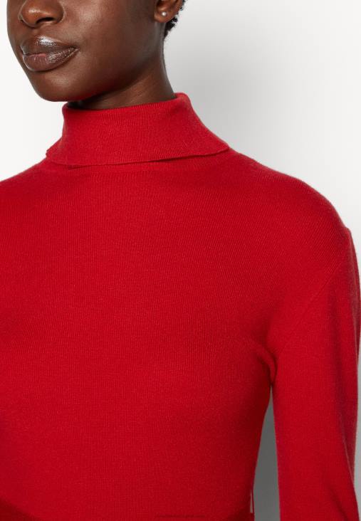 Anna Field nők rollkragen ripp mini stricckleid mit grtel jumper ruha piros RTVD232