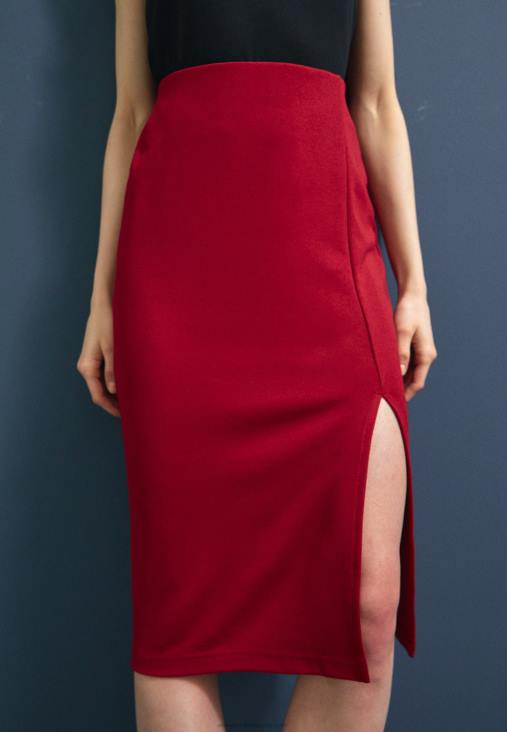Anna Field nők ceruzaszoknya sötétvörös RTVD806