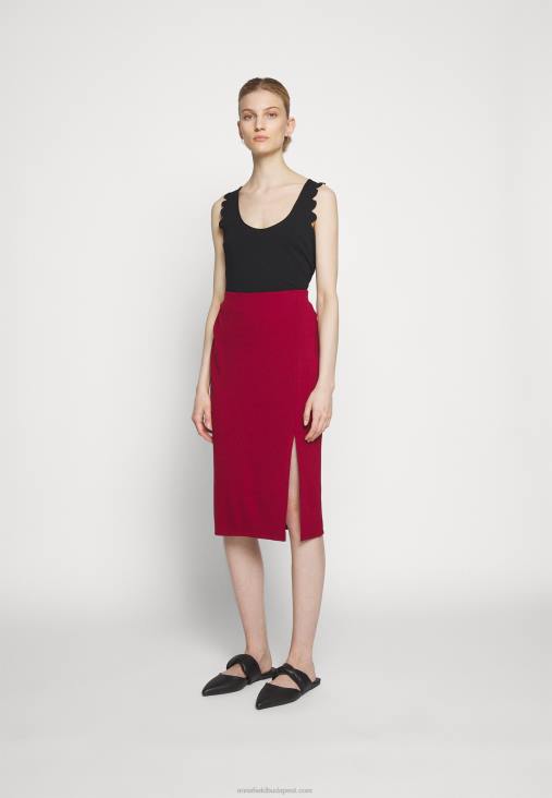 Anna Field nők ceruzaszoknya sötétvörös RTVD806