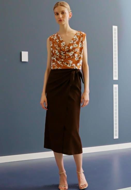 Anna Field nők egy vonalú szoknya barna RTVD781