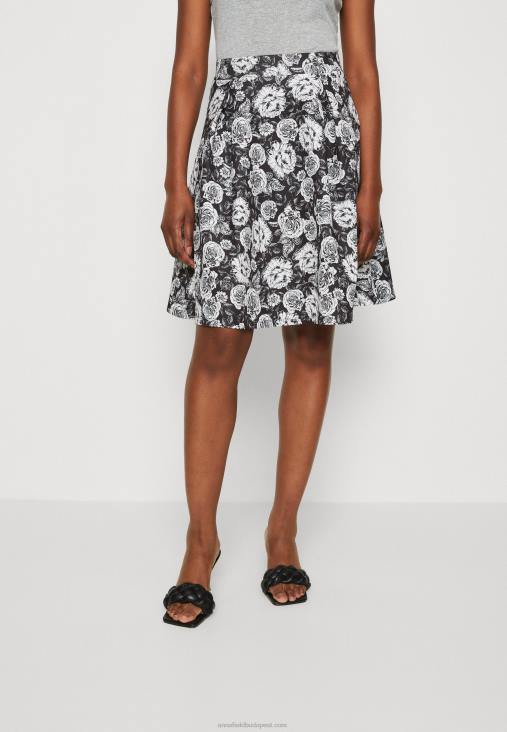 Anna Field nők redős szoknya fekete/fehér RTVD777