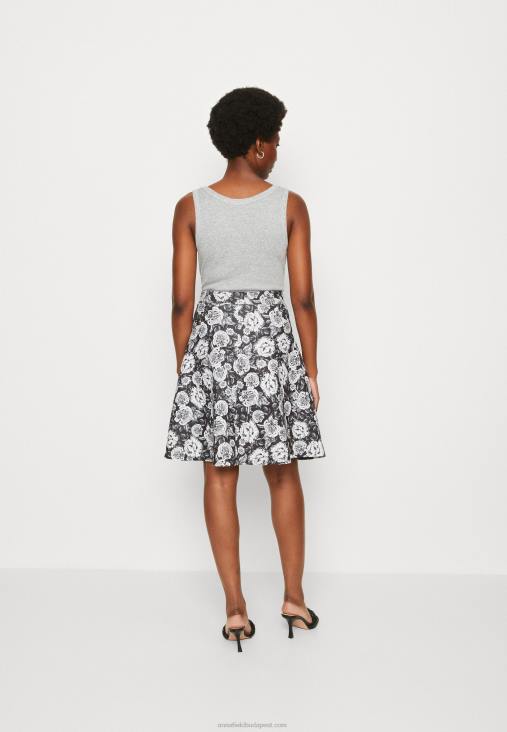 Anna Field nők redős szoknya fekete/fehér RTVD777