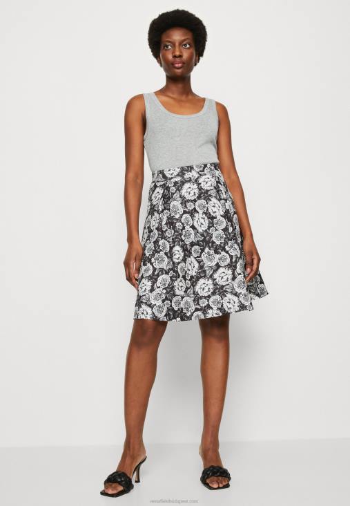 Anna Field nők redős szoknya fekete/fehér RTVD777