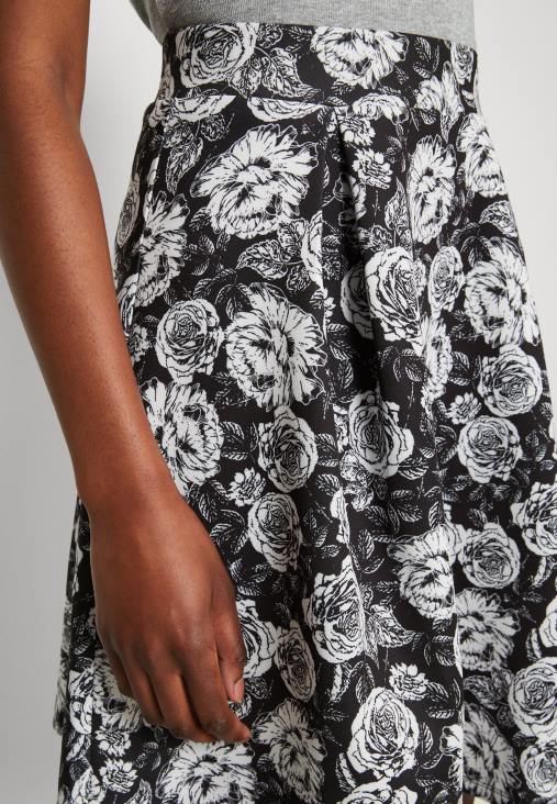 Anna Field nők redős szoknya fekete/fehér RTVD777