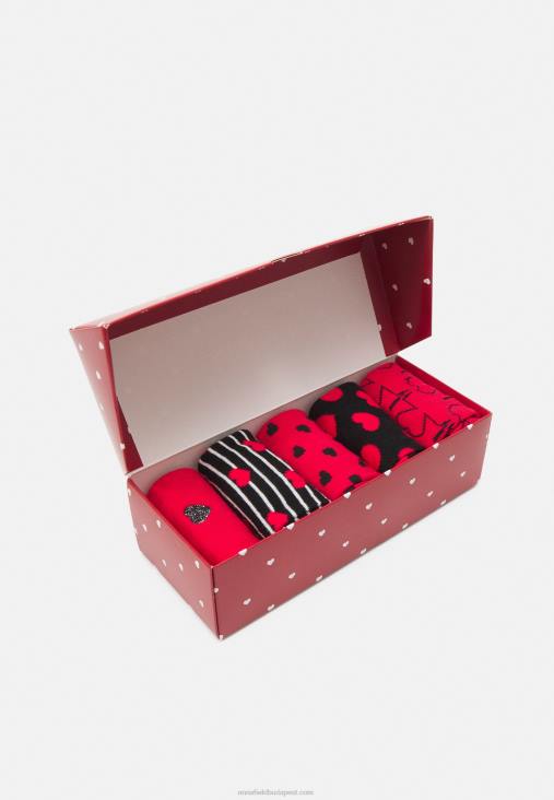 Anna Field nők 5 csomag piros/fekete zokni RTVD1151