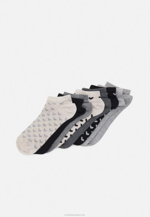 Anna Field nők 8 csomagos zokni fekete/szürke RTVD1138