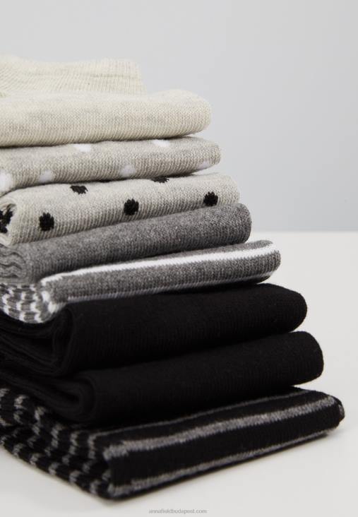 Anna Field nők 8 oldalas csíkos zokni szürke RTVD1144